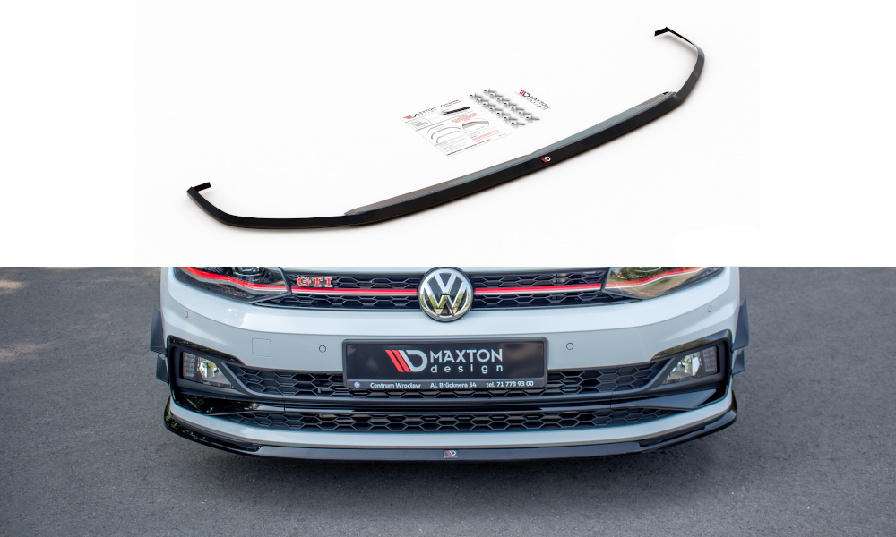 Front Ansatz V.3 für VW Polo GTI / R-line Mk6 schwarz Hochglanz