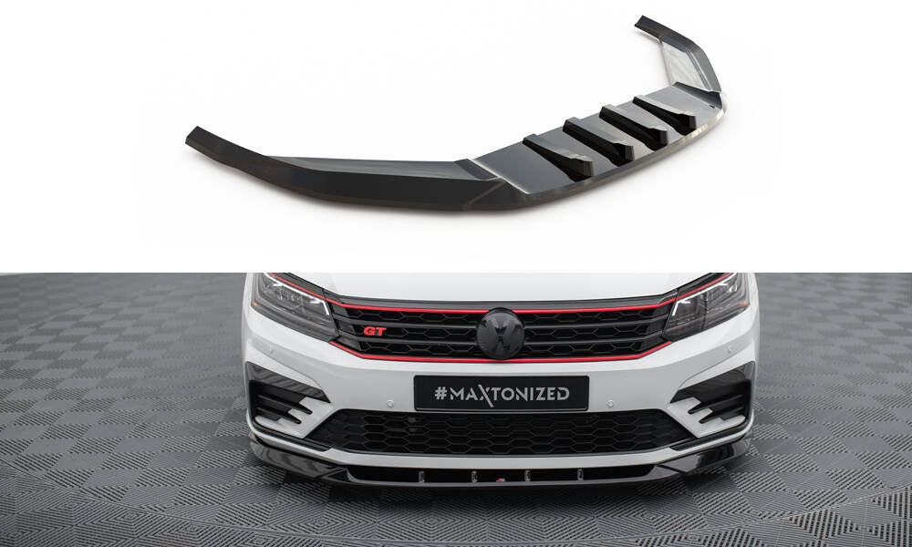 Front Ansatz V.2 für VW Passat GT B8 Facelift USA schwarz Hochglanz