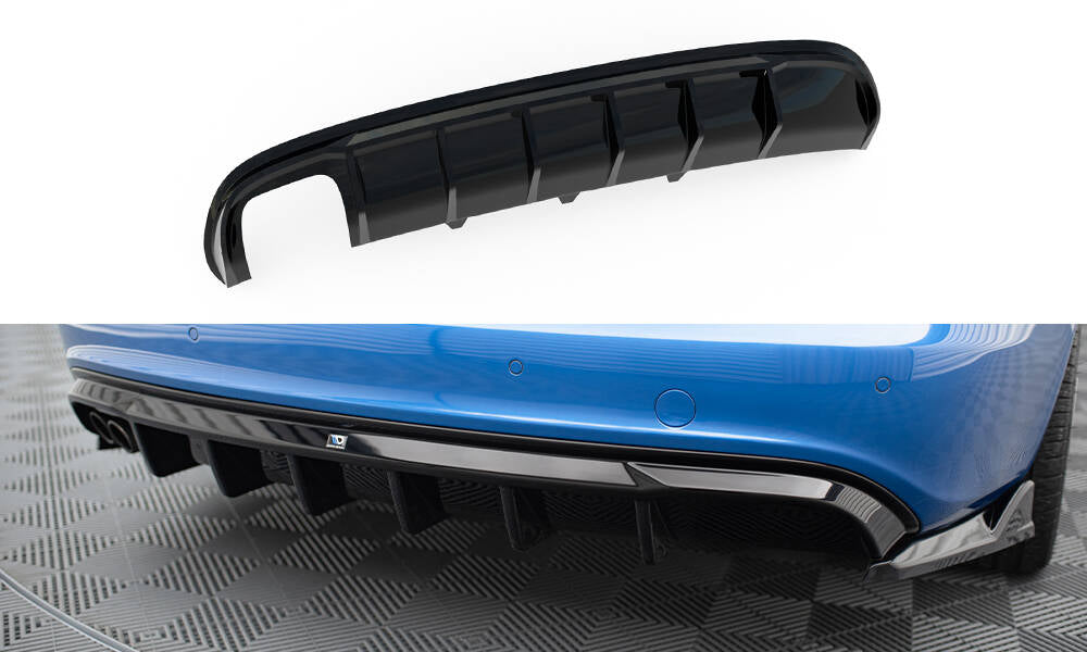 Diffusor Heck Ansatz für Audi A4 S-Line Limousine / Avant B8 (Doppelauspuff li.endrohr)