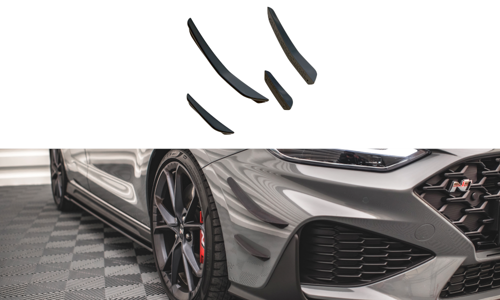 Stoßstangen Flaps Wings vorne Canards für Hyundai I30 N / I30 N-Line Hatchback/Fastback Mk3 Facelift