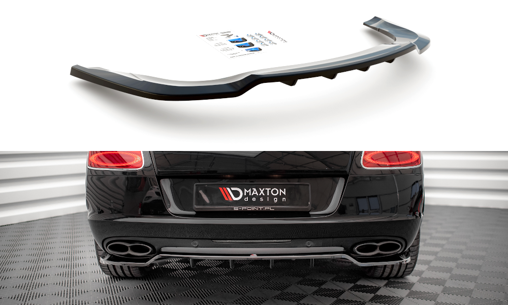 Mittlerer Cup Diffusor DTM Look Heck Ansatz für Bentley Continental GT V8 S Mk2 schwarz Hochglanz