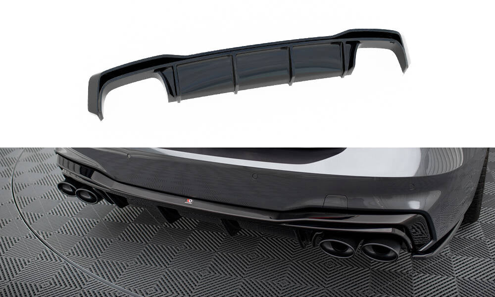 Diffusor Heck Ansatz für Audi A7 S-Line C8 / S7 C8 schwarz Hochglanz