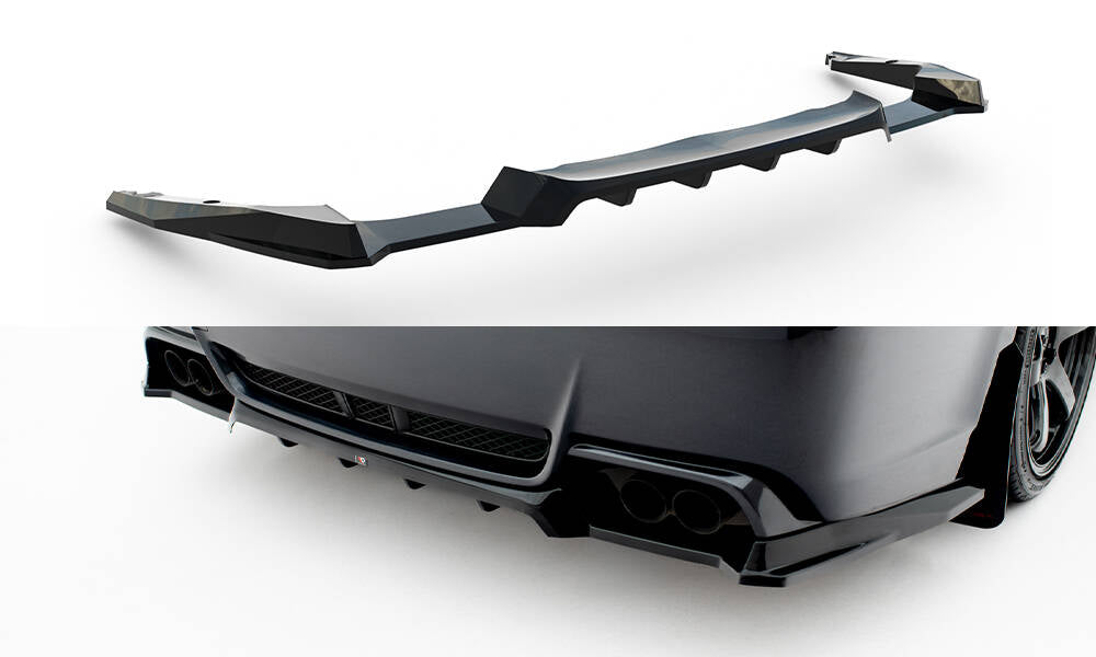 Mittlerer Cup Diffusor DTM Look Heck Ansatz für Subaru Impreza WRX STI Mk3 Facelift schwarz Hochglanz