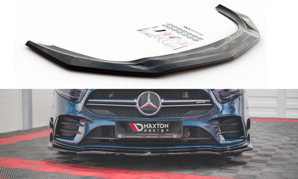 Front Ansatz V.1 für Mercedes A35 AMG Aero W177 schwarz Hochglanz