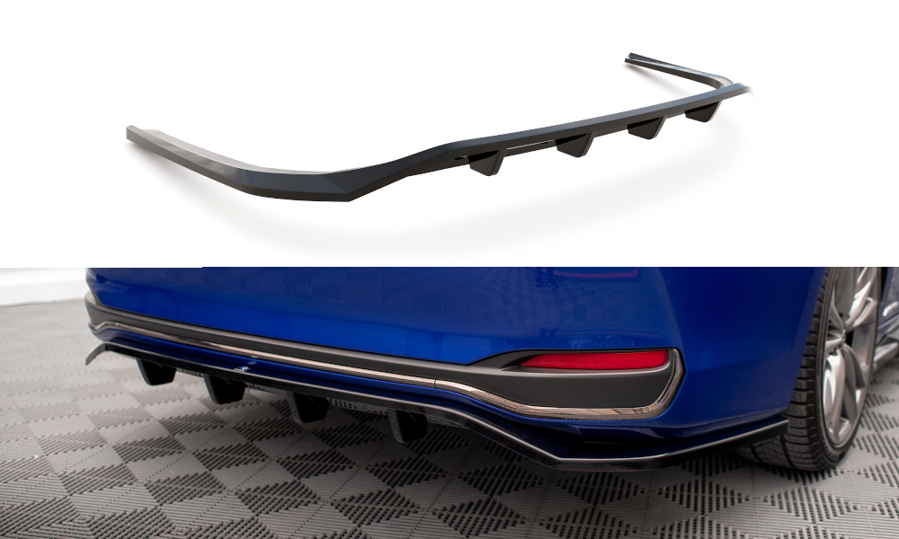 Mittlerer Cup Diffusor DTM Look Heck Ansatz für Lexus ES F Sport Mk7 schwarz Hochglanz