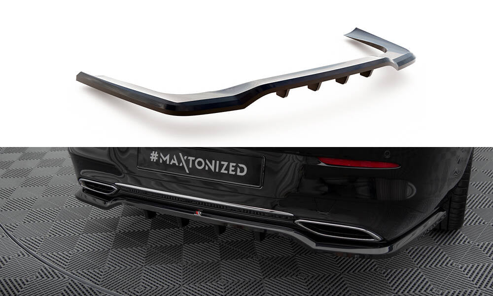Mittlerer Cup Diffusor DTM Look Heck Ansatz für Mercedes-Benz CLA Coupe C118 schwarz Hochglanz