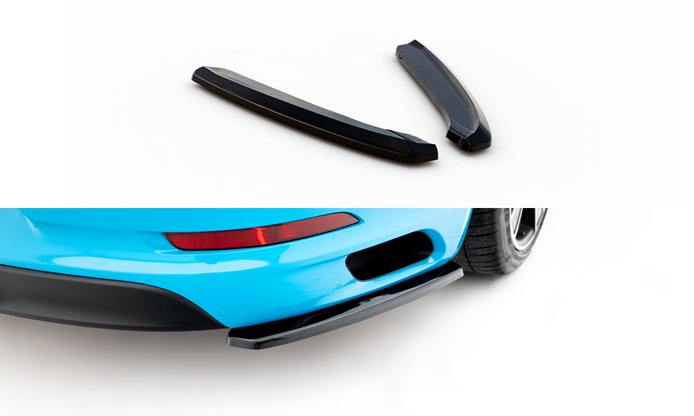 Heck Ansatz Flaps Diffusor für Porsche 911 Carrera 991 schwarz Hochglanz