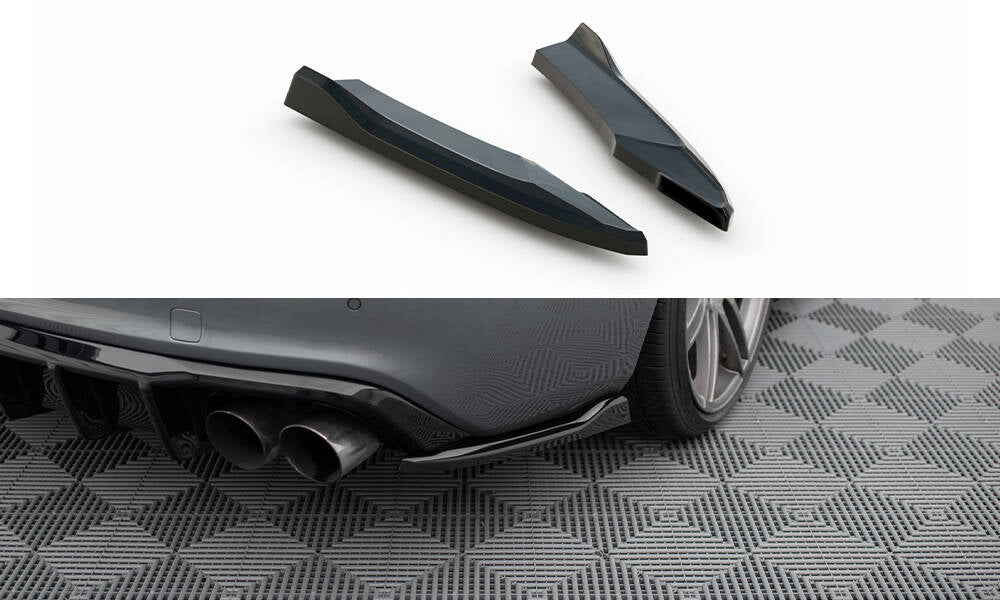Heck Ansatz Flaps Diffusor für Audi S5 / A5 S-Line Coupe 8T Facelift schwarz Hochglanz