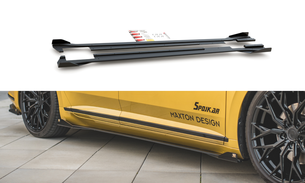 Street Pro Seitenschweller Ansatz für + Flaps Volkswagen Arteon R-Line schwarz Hochglanz