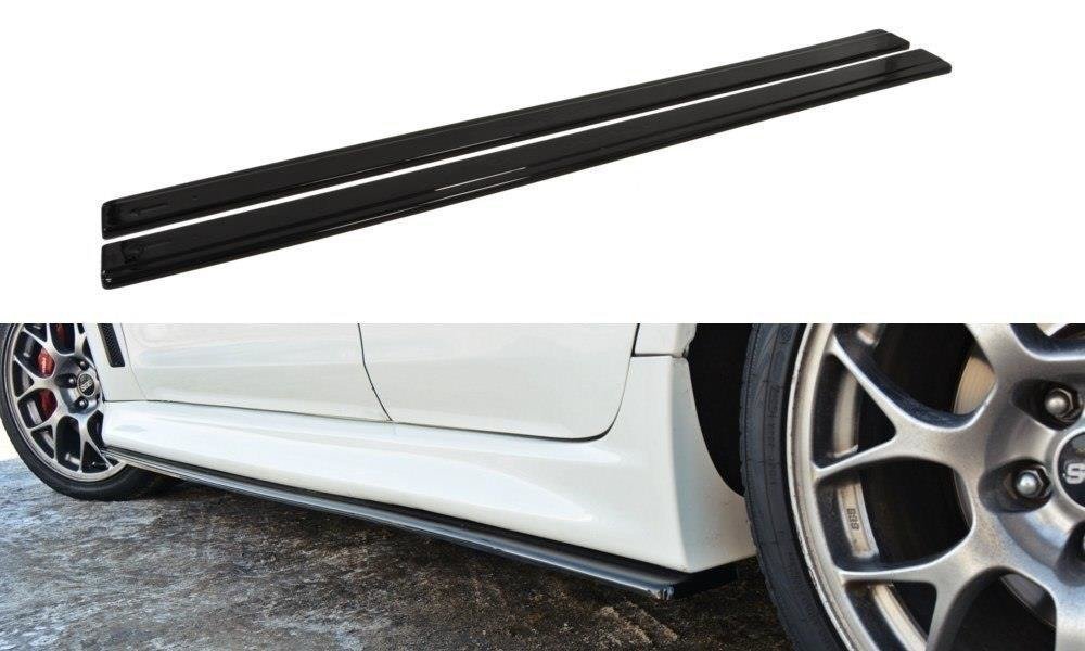 Seitenschweller Ansatz für Mitsubishi Lancer Evo X schwarz Hochglanz