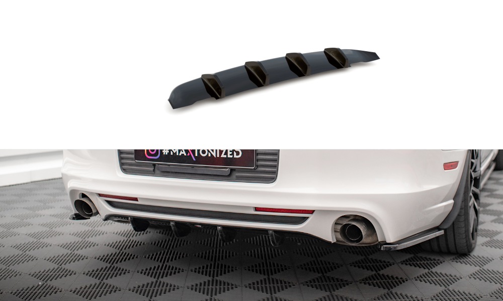 Diffusor Heck Ansatz für Ford Mustang Mk5 Facelift schwarz Hochglanz