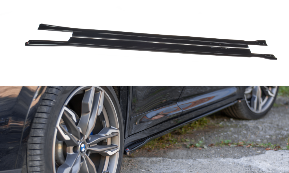 Seitenschweller Ansatz für BMW X4 M-Paket G02 schwarz Hochglanz