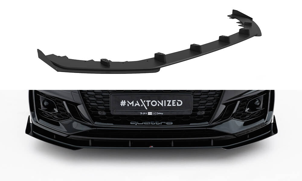 Street Pro Front Ansatz + Flaps für Audi RS5 Coupe / Sportback F5 schwarz Hochglanz