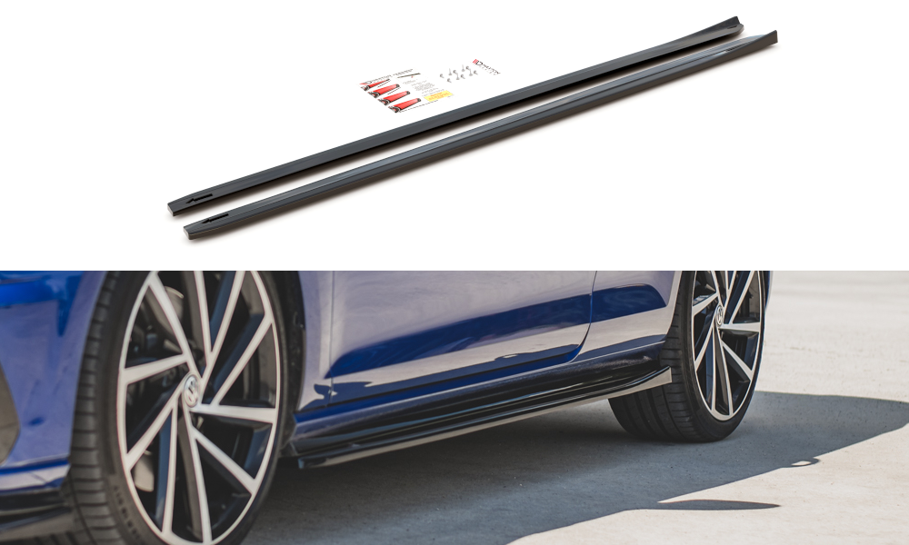 Seitenschweller Ansatz für V.4 VW Golf 7 R / R-Line Facelift schwarz matt