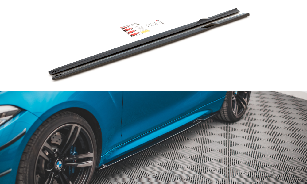 Seitenschweller Ansatz V.2 für BMW M2 F87 schwarz Hochglanz