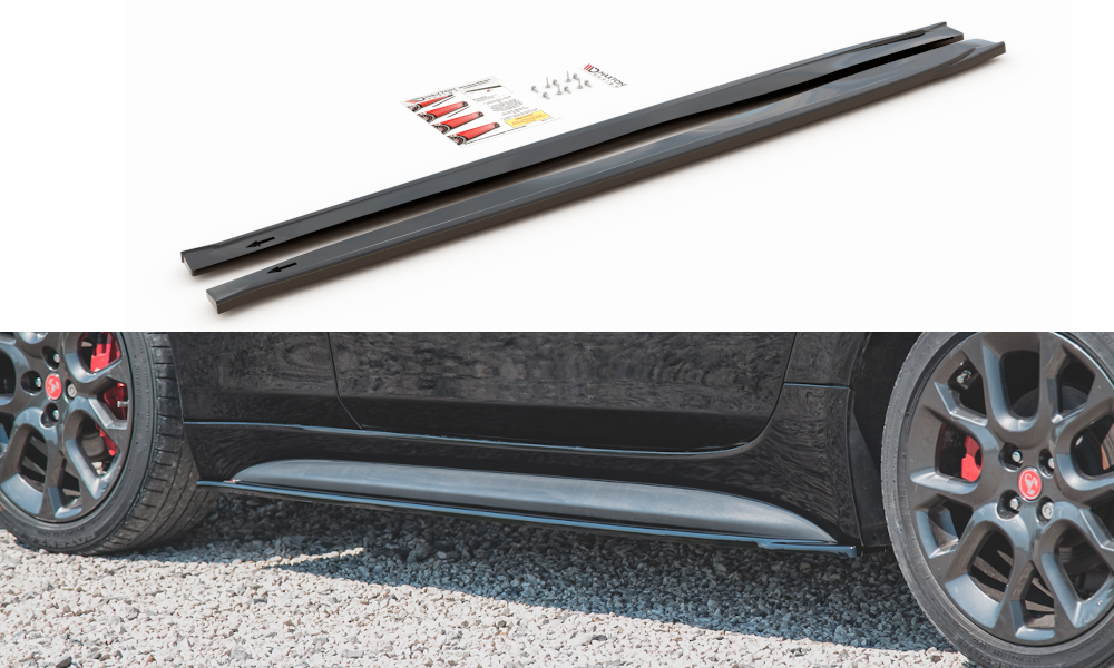 Seitenschweller Ansatz für Abarth 124 Spider schwarz Hochglanz