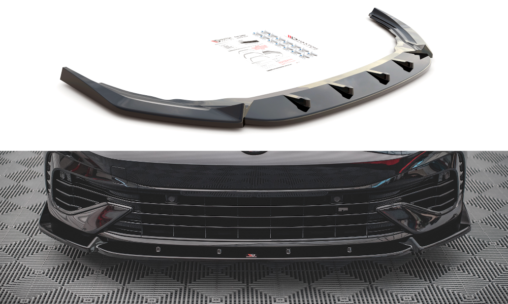 Front Ansatz V.2 für VW Golf R Mk8 schwarz Hochglanz
