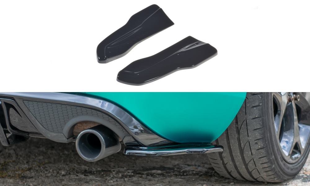 Heck Ansatz Flaps Diffusor für Volvo V40 R-design schwarz Hochglanz