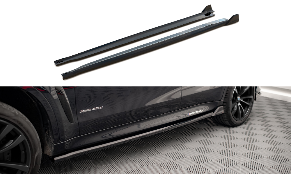 Seitenschweller Ansatz für V.2 für BMW X6 M-Paket F16 Carbon Look