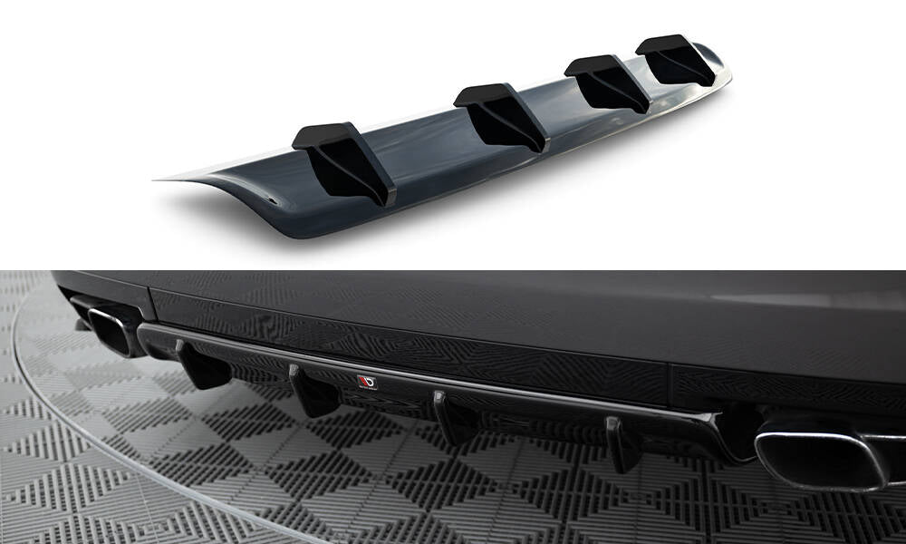 Diffusor Heck Ansatz für Maserati Quattroporte Mk6 schwarz Hochglanz