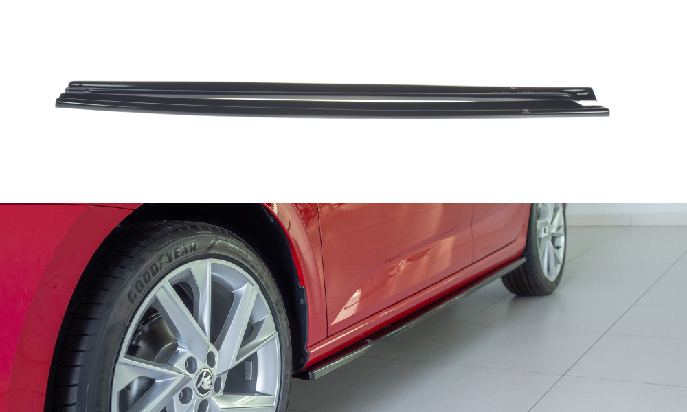 Seitenschweller Diffuser Skoda Scala schwarz Hochglanz