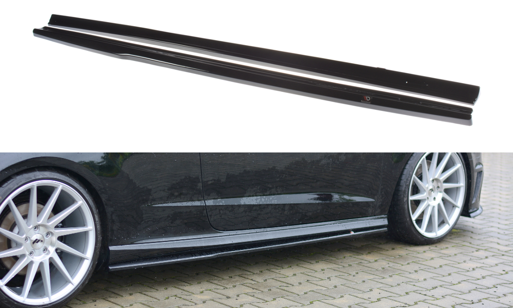 Seitenschweller Ansatz für Audi S3 / A3 S-Line 8V / 8V FL Hatchback schwarz Hochglanz