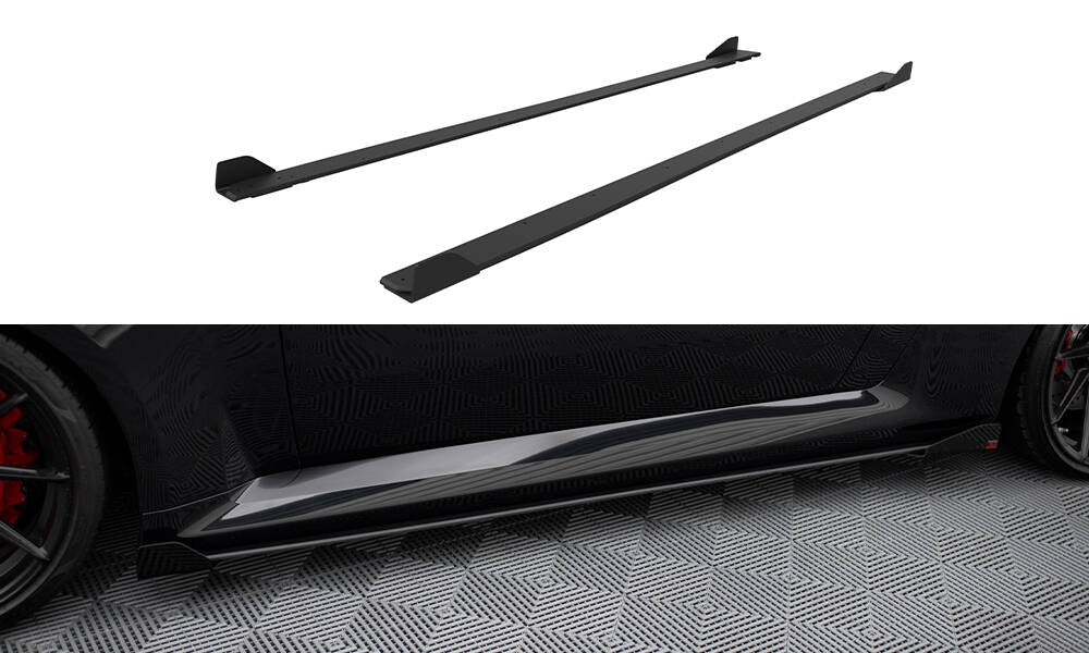 Street Pro Seitenschweller Ansatz für V.1 für + Flaps BMW M2 G87 schwarz Hochglanz