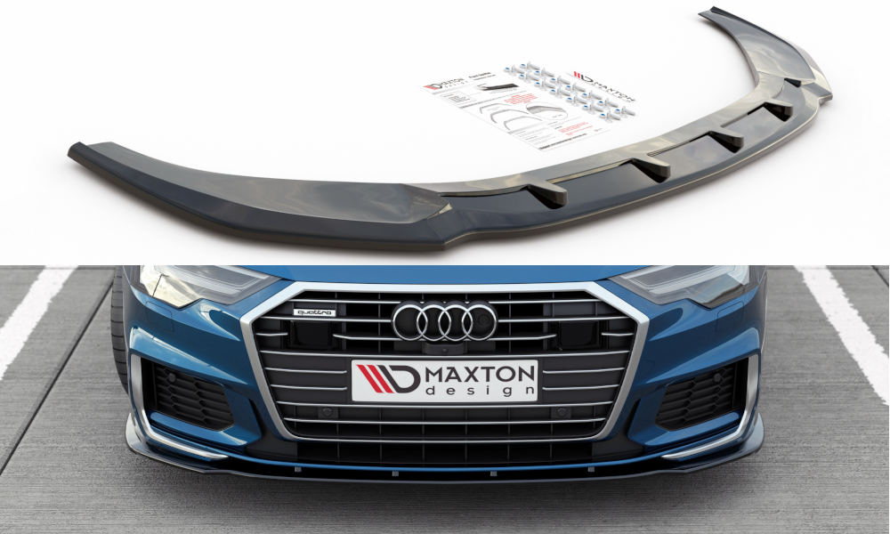 Front Ansatz V.2 für Audi A6 S-Line / S6 C8 / C8 Facelift schwarz Hochglanz