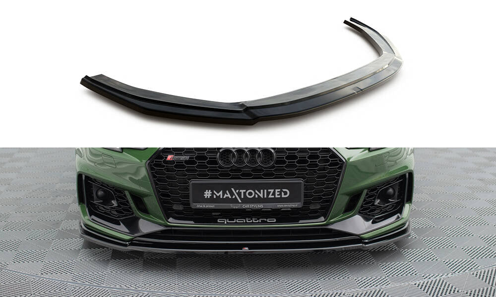 Front Ansatz V.2 für AUDI RS4 B9 schwarz Hochglanz