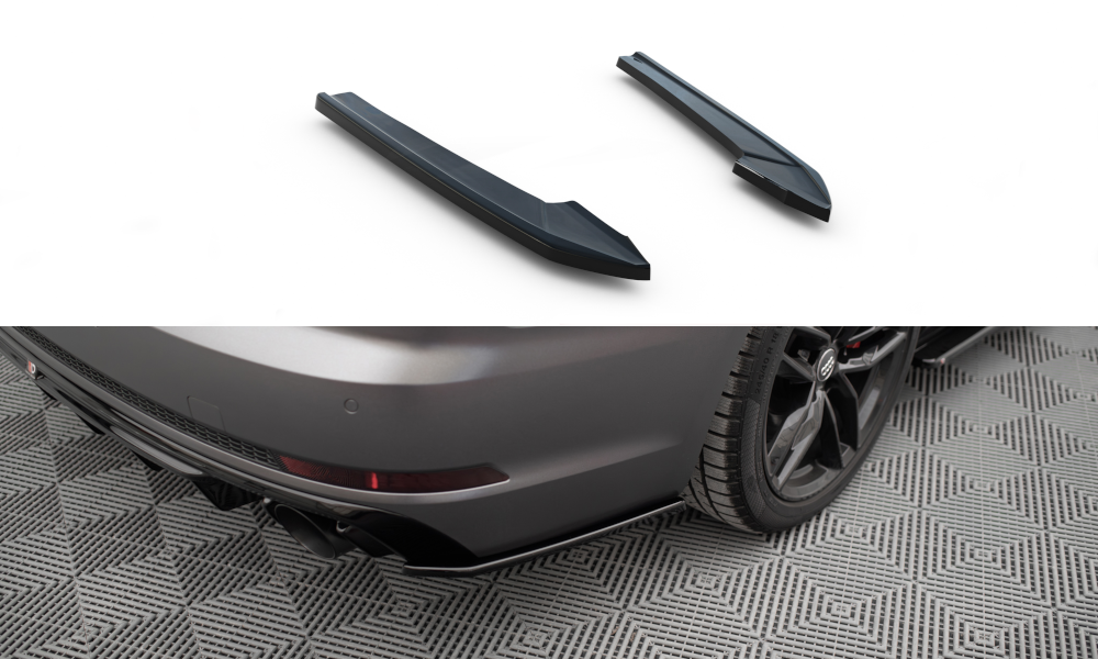 Heck Ansatz Flaps Diffusor V.3 für Audi A4 S-line B9 schwarz Hochglanz