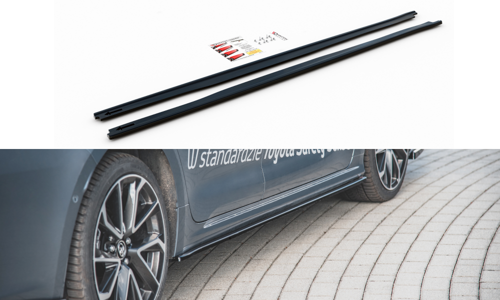 Seitenschweller Ansatz für Toyota Corolla XII Limousine schwarz Hochglanz