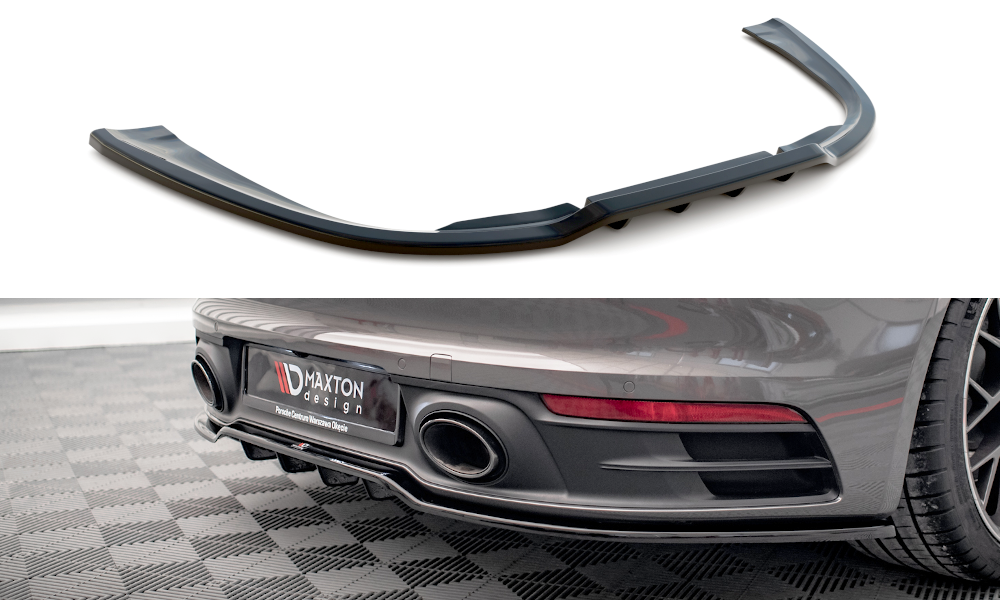 Mittlerer Diffusor Heck Ansatz DTM Look für Porsche 911 Carrera 4S 992 schwarz matt