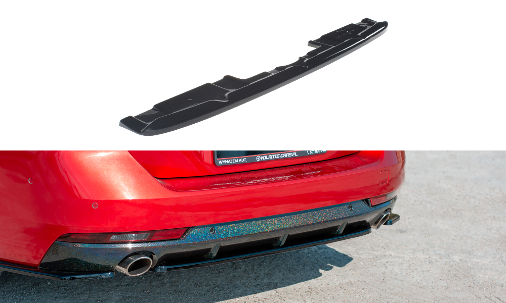 Mittlerer Diffusor Heck Ansatz für(ohne vertikale balken) Peugeot 508 SW Mk2 schwarz matt