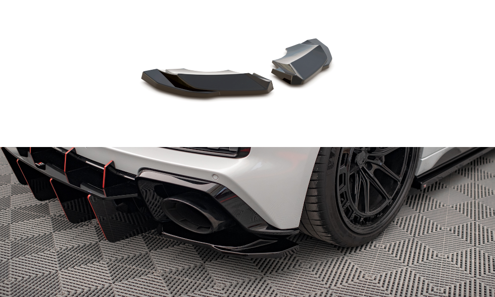 Heck Ansatz Flaps Diffusor für Audi R8 Mk2 Facelift schwarz Hochglanz
