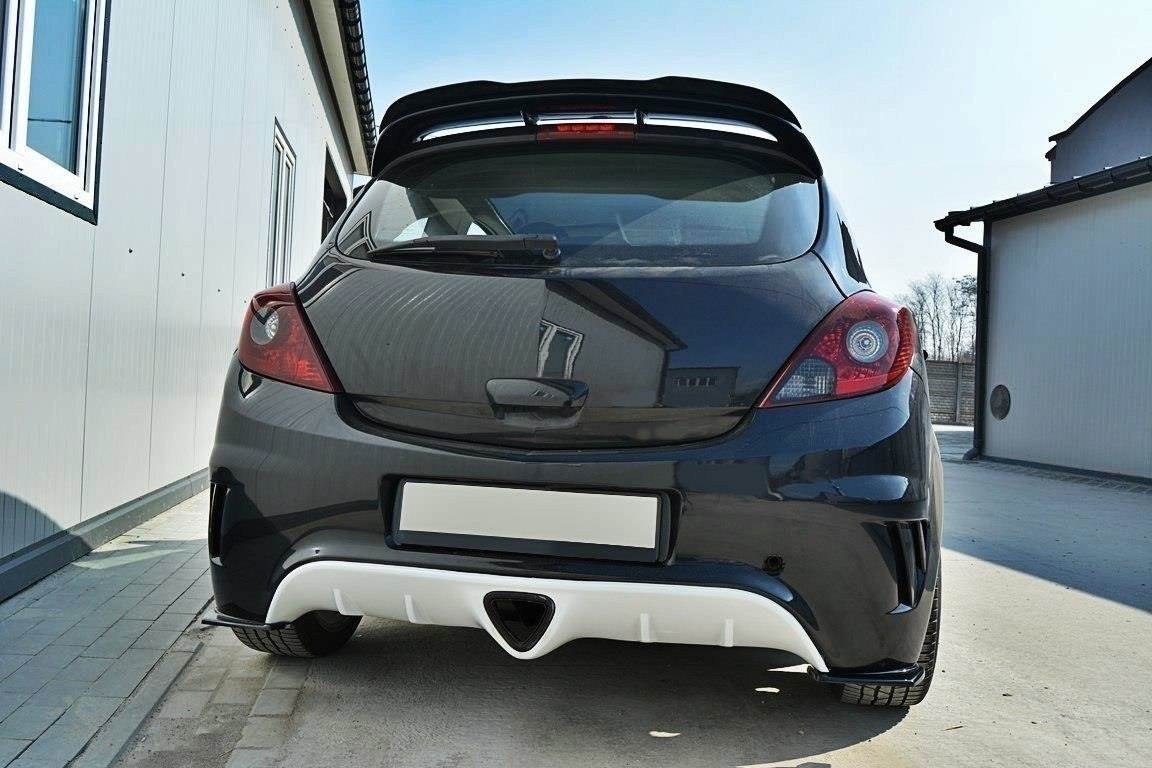 Heck Ansatz Flaps Diffusor für OPEL CORSA D OPC / VXR schwarz Hochglanz