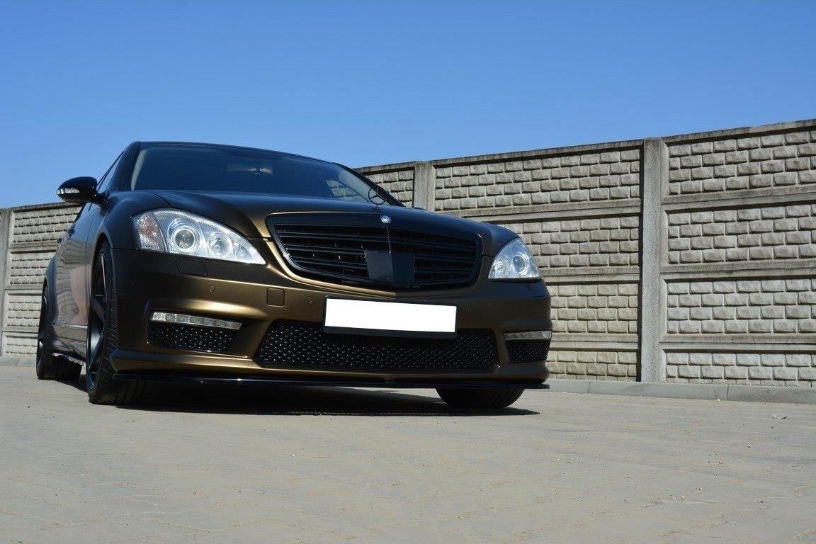 Front Ansatz für MERCEDES S-KLASSE W221 AMG schwarz Hochglanz