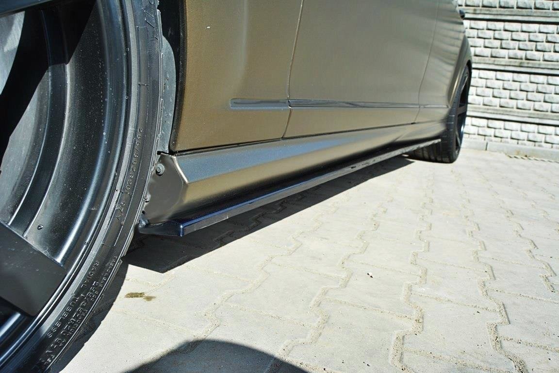 Seitenschweller Ansatz für MERCEDES S-KLASSE W221 AMG LWB schwarz Hochglanz