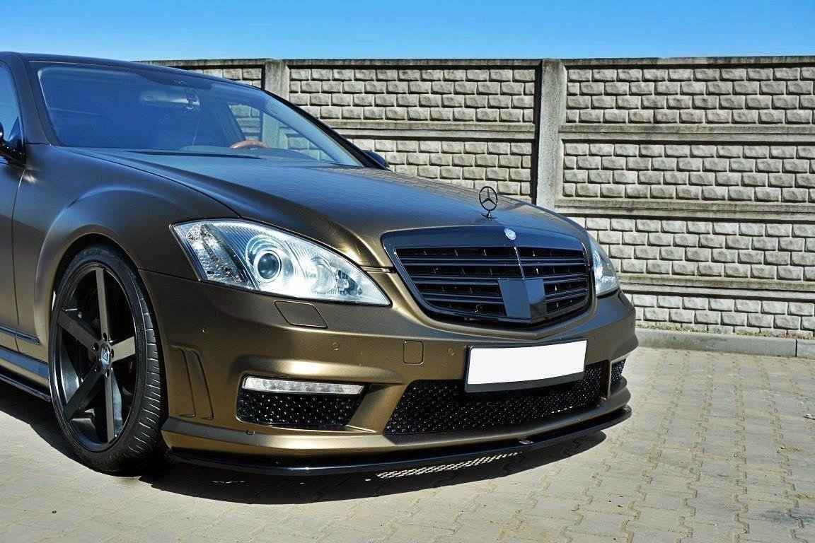 Front Ansatz für MERCEDES S-KLASSE W221 AMG schwarz Hochglanz