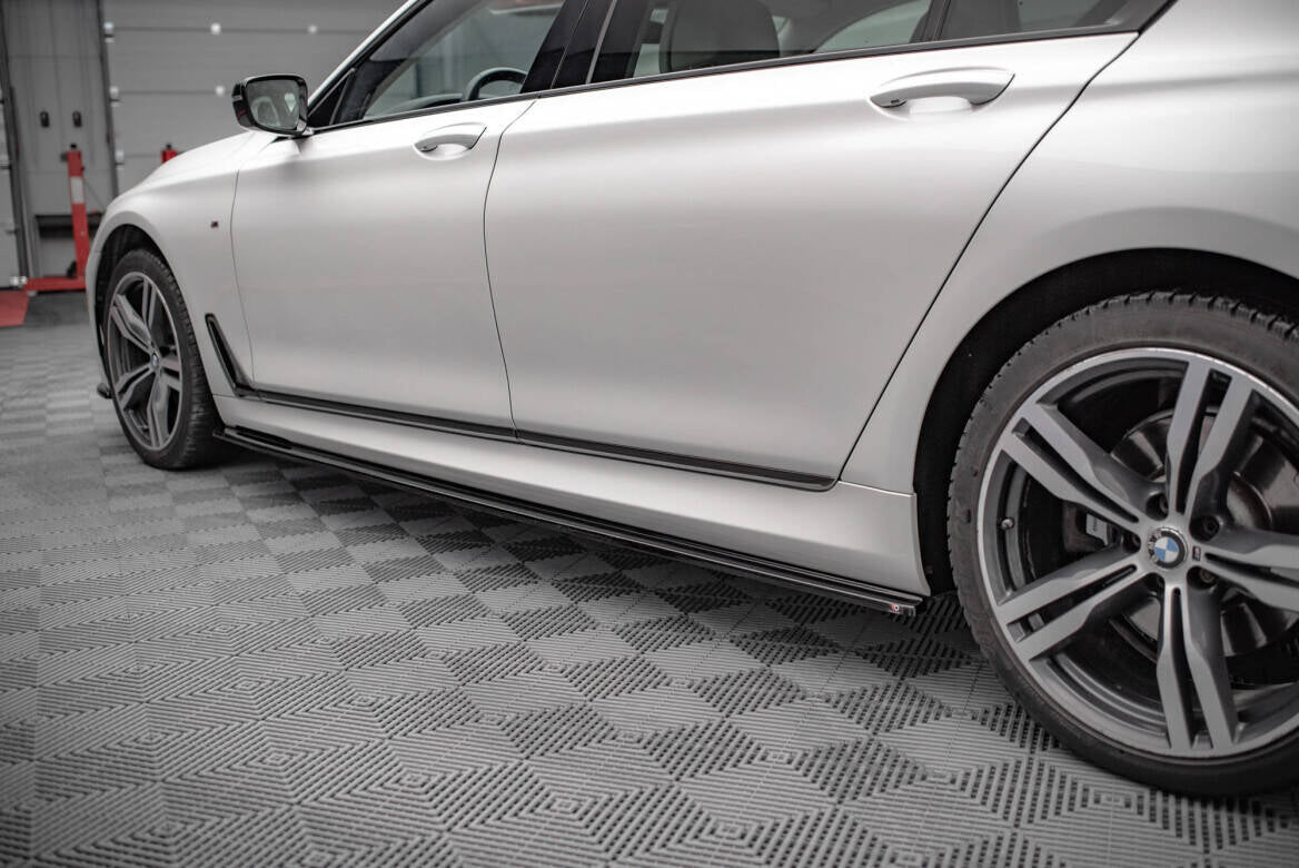 Seitenschweller Ansatz für V.1 für BMW 7 Lang M-Paket G12 schwarz Hochglanz