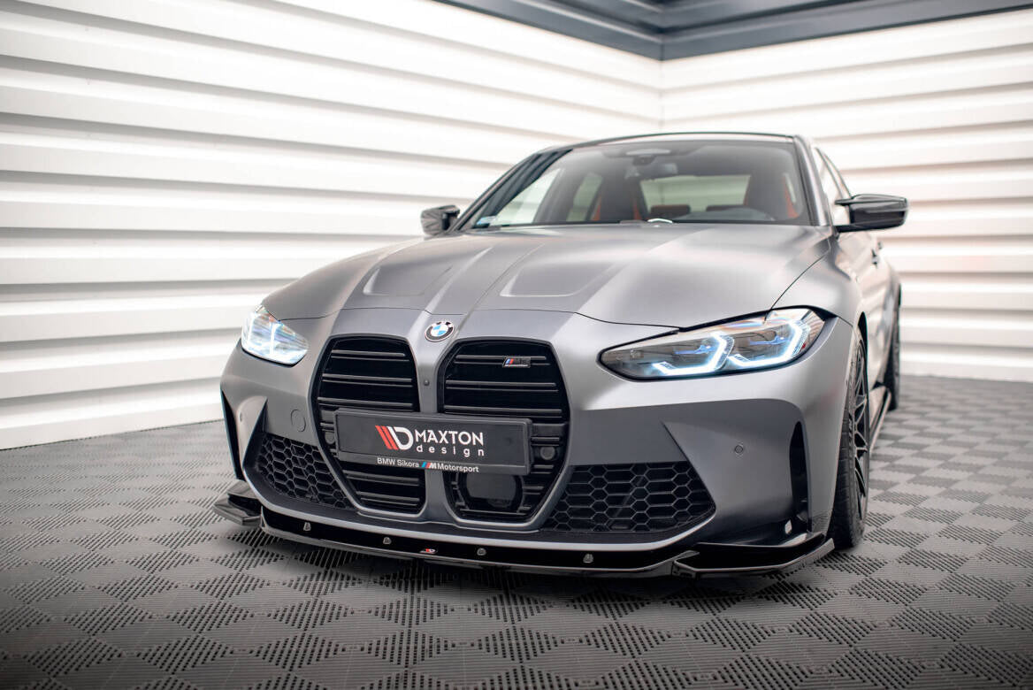 Front Ansatz V.2 für BMW M3 Limousine / Touring G80 / G81 schwarz Hochglanz