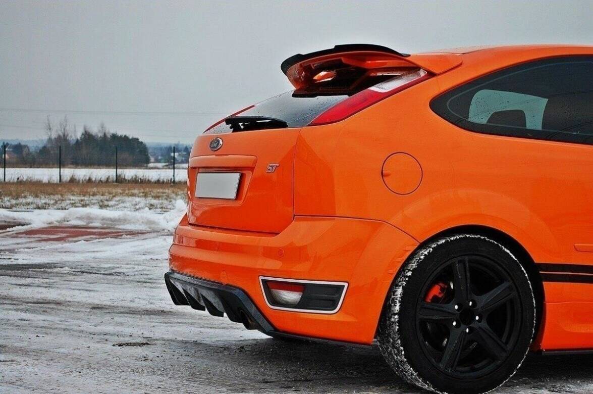 Diffusor Heck Ansatz für Ford Focus ST Mk2 schwarz Hochglanz