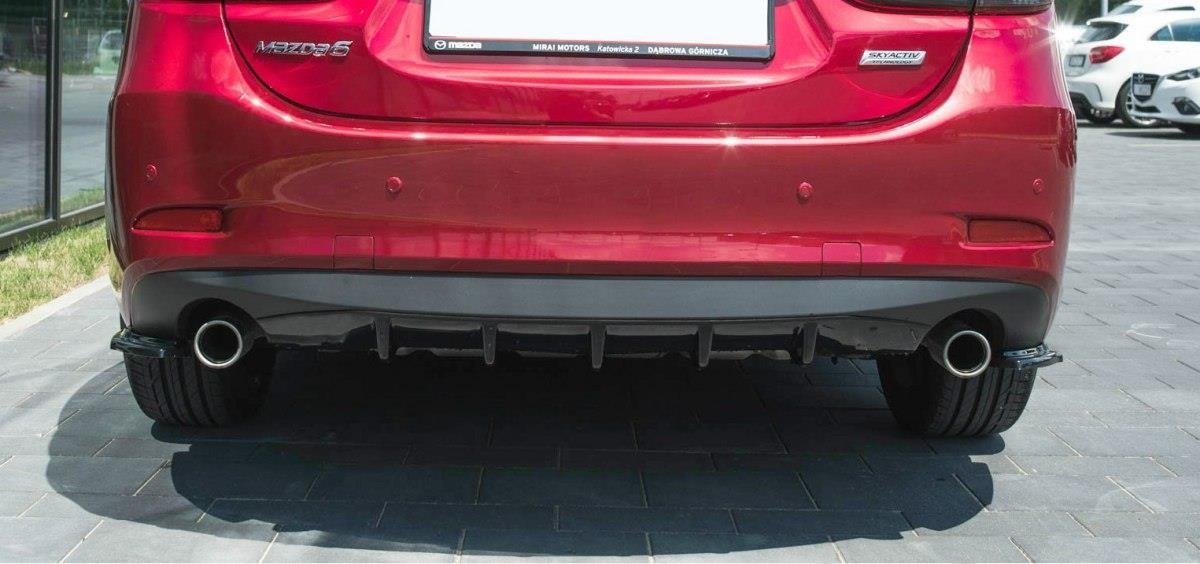 Diffusor Heck Ansatz für Mazda 6 GJ (Mk3) Facelift schwarz Hochglanz