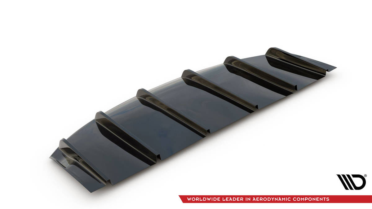 Diffusor Heck Ansatz für Tesla Model S Facelift schwarz Hochglanz