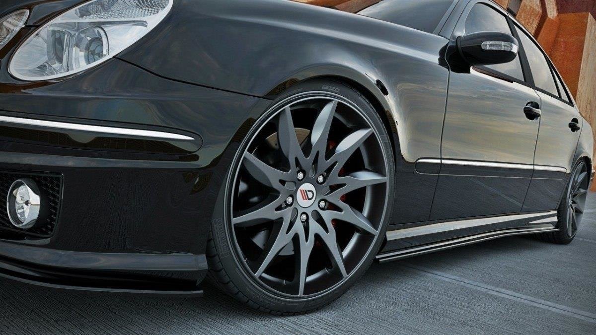 Seitenschweller Ansatz für MERCEDES E-KLASSE W211 AMG schwarz Hochglanz
