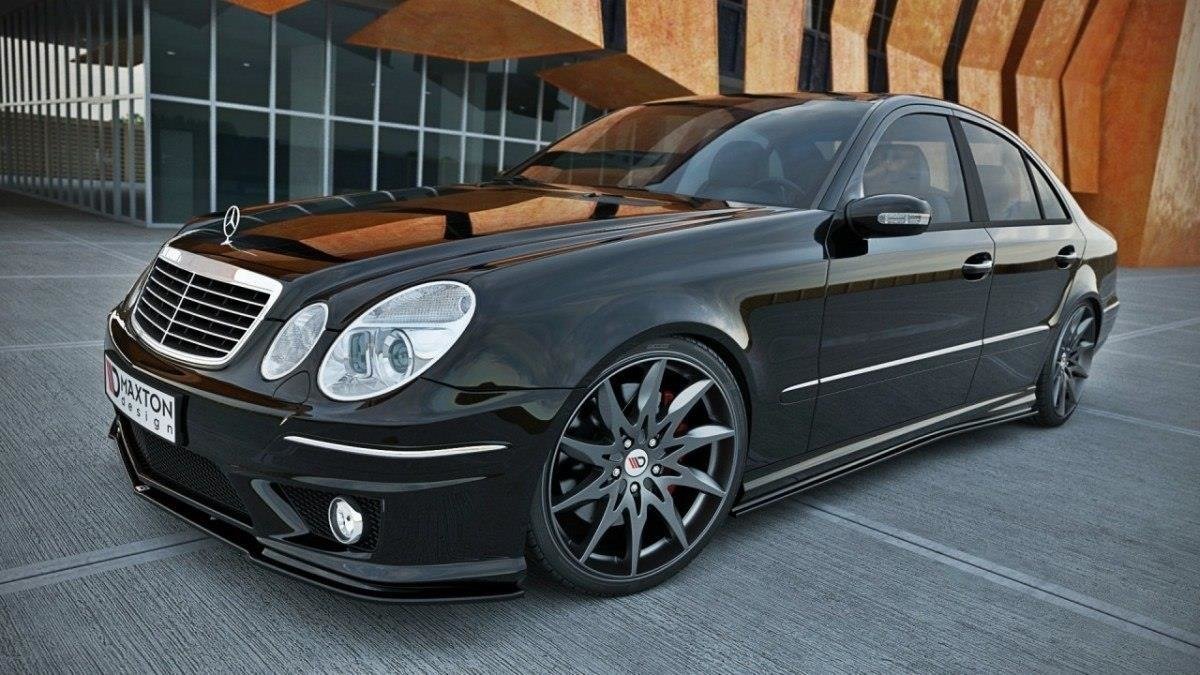 Seitenschweller Ansatz für MERCEDES E-KLASSE W211 AMG schwarz Hochglanz