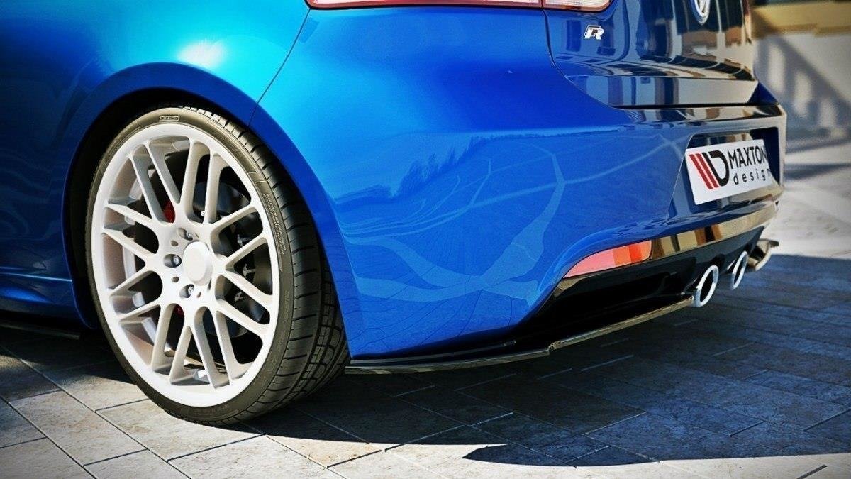 Heck Ansatz Flaps Diffusor für VW GOLF 6 R schwarz matt