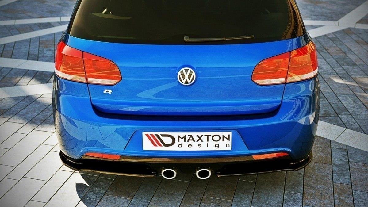 Heck Ansatz Flaps Diffusor für VW GOLF 6 R schwarz matt