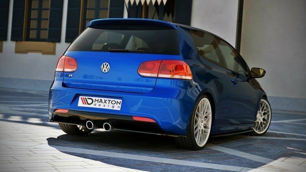 Heck Ansatz Flaps Diffusor für VW GOLF 6 R schwarz matt