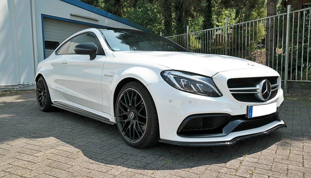 Front Ansatz V.1 für Mercedes C-Klasse C205 63 AMG Coupe schwarz Hochglanz