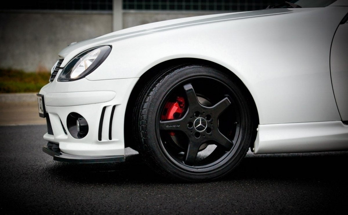 Front Ansatz für MERCEDES SLK R170 FÜR AMG 204 STOßSTANGE schwarz Hochglanz
